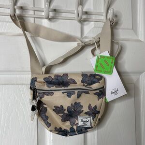 Herschel Supply Company Beige and Blue Floral Crossbody Bag